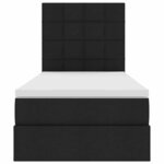 vidaXL Lit de rangement LED avec matelas Noir 100 x 200 cm Tissu