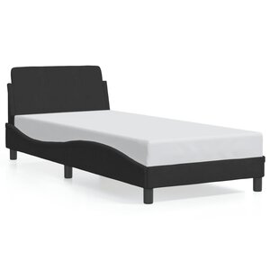 vidaXL Cadre de lit et tête de lit sans matelas noir 90x200 cm velours