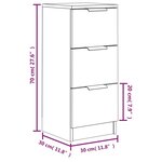 vidaXL Buffets 2 Pièces Gris béton 30x30x70 cm Bois d'ingénierie