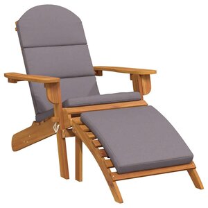 vidaXL Chaise de jardin Adirondack et repose-pieds bois massif acacia