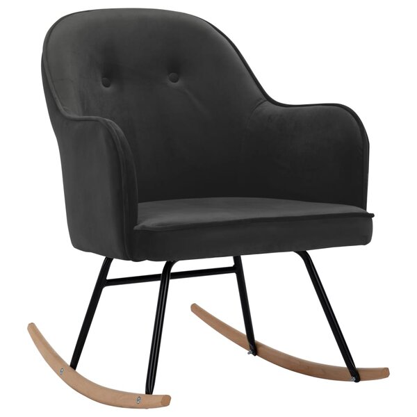 vidaXL Chaise à bascule Gris foncé Velours