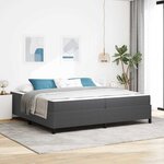 vidaXL Cadre de lit Gris foncé 200 x 200 cm Tissu en velours côtelé