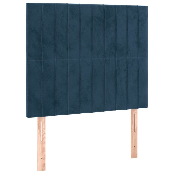 vidaXL Tête de lit Bleu foncé 100x5x118/128 cm Velours