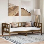 vidaXL Lit de jour sans matelas marron miel bois pin massif 80x200 cm