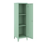 Armoire étagère meuble de rangement 137 x 38 x 38 cm à casier métallique vérouillable vert 03_0008948