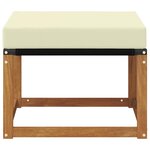 vidaXL Pouf d'Extérieur Bois d'acacia massif et tissu Textilène