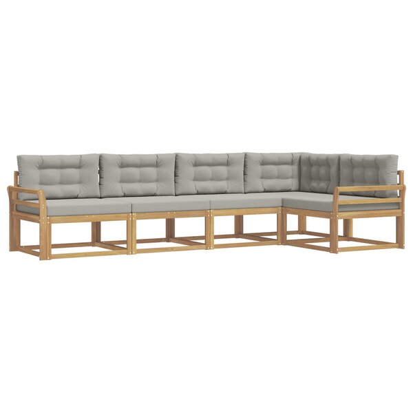vidaXL Ensemble de canapés d'extérieur 4 pc Blanc et gris clair