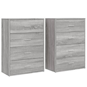 vidaXL Buffets 2 Pièces sonoma gris 60x31x84 cm bois d'ingénierie