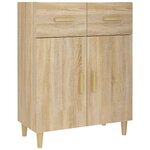 vidaXL Buffet haut Chêne sonoma 69 5x34x179 cm Bois d'ingénierie