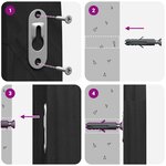 vidaXL Tête de lit avec tête de lit Noir 100 x 55 x 3 cm Rotin