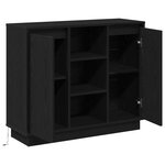 vidaXL Buffet avec LED Chêne Noir 90x32x75 cm Bois d'ingénierie