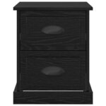 vidaXL Cabinet de chevet avec tiroir Chêne noir 39 x 39 x 47.5 cm