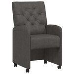 vidaXL Chaises de Salle à Manger avec Roues 2 Pièces Noir 58 x 67 x 97 cm