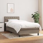 vidaXL Sommier à lattes de lit avec matelas Taupe 90x190 cm Tissu