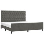 vidaXL Cadre de lit sans matelas gris foncé 160x200 cm velours