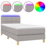 vidaXL Sommier à lattes de lit avec matelas et LED Gris clair 90x200cm