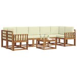 vidaXL Ensemble de canapés d'extérieur 8 pc Naturel et Crème