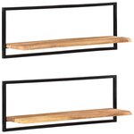vidaXL Étagères murales 2 Pièces 100x24x35 cm Bois d'acacia et acier