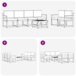 vidaXL Ensemble de canapés d'extérieur 7 Pièces Blanc et Beige