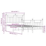 vidaXL Cadre de lit métal sans matelas avec pied de lit noir 120x190cm