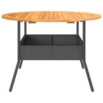 vidaXL Table de jardin et dessus en bois d'acacia noir résine tressée