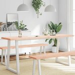 vidaXL Dessus de table bois massif non traité bordure assortie
