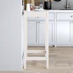 vidaXL Table de bar blanc 50x50x110 cm bois massif de pin