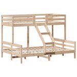 vidaXL Lit superposé 80x200/140x200 cm bois de pin massif
