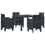 vidaXL Ensemble de salle à manger pour jardin 5 Pièces Anthracite