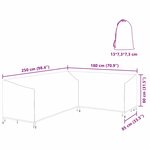 vidaXL Housse pour mobilier d'extérieur 250 x 180 x 80 cm