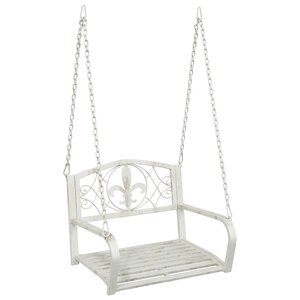 vidaXL Banc Balançoire Acier 71 5 x 59 x 55 cm Blanc antique