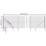 vidaXL Clôture en treillis métallique et ancrage anthracite 1 4x25 m