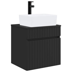 vidaXL Meuble de lavabo mural Noir 49 x 41 x 63 cm Bois d'ingénierie
