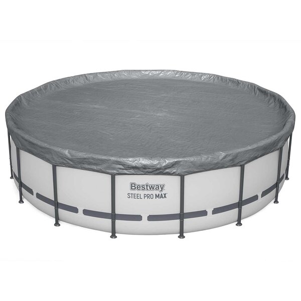 Bestway Couverture de piscine Ø6 71 m Rond Polyester Gris