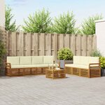vidaXL Ensembles de canapés 8 pc Naturel et Crème Bois d'Acacia Massif