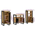 vidaXL Ensemble de mobilier de salle de bain avec étagère avec stockage avec porte 3 Pièces