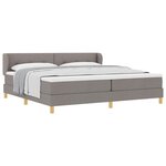 vidaXL Lit à ressorts avec matelas Taupe 200 x 200 cm tissu