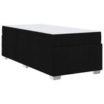 vidaXL Cadre de lit avec matelas Noir 90 x 200 cm tissu