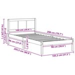 vidaXL Cadre de lit Marron 100 x 200 cm Bois de pin massif
