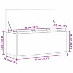 Boîte de rangement vidaXL en Chêne Artisan 90x35x35 cm en bois d'ingénierie