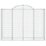 vidaXL Paniers à gabions arqués 3 Pièces 200x50x140/160 cm Fer galvanisé