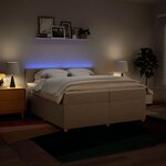 vidaXL Sommier à lattes de lit avec matelas Crème 200x200 cm Tissu