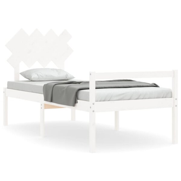 vidaXL Lit pour personne âgée sans matelas blanc bois massif