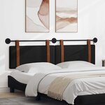 vidaXL Tête de lit suspendue Avec lumière LED Noir PU antique