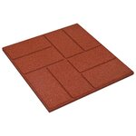 vidaXL Pierre de marchage 6 pièces Rouge 40 5 x 40 5 x 2 cm Caoutchouc