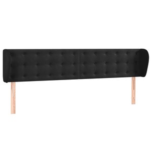 vidaXL Tête de lit avec oreilles Noir 163x23x78/88 cm Velours