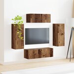 vidaXL Ensemble meuble TV 4 Pièces Bois ancien Bois d'ingénierie