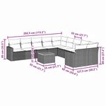vidaXL Salon de jardin 11 Pièces avec coussins gris résine tressée