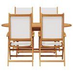 vidaXL Ensemble de salle à manger pour jardin Pliant 5 Pièces Blanc crème