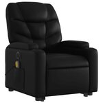 vidaXL Fauteuil inclinable de massage électrique noir similicuir